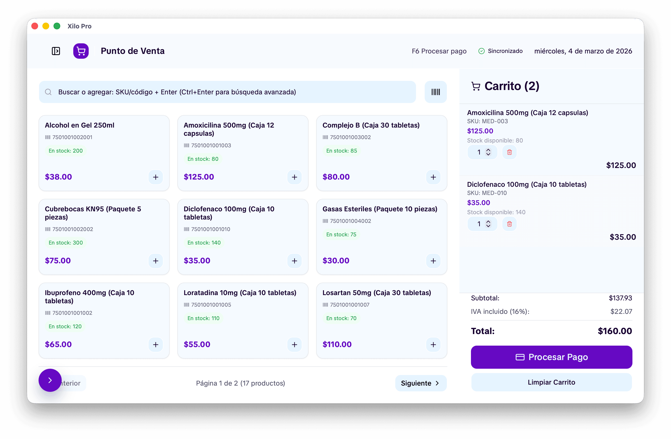 Preview de la app de escritorio de Xilo Pro